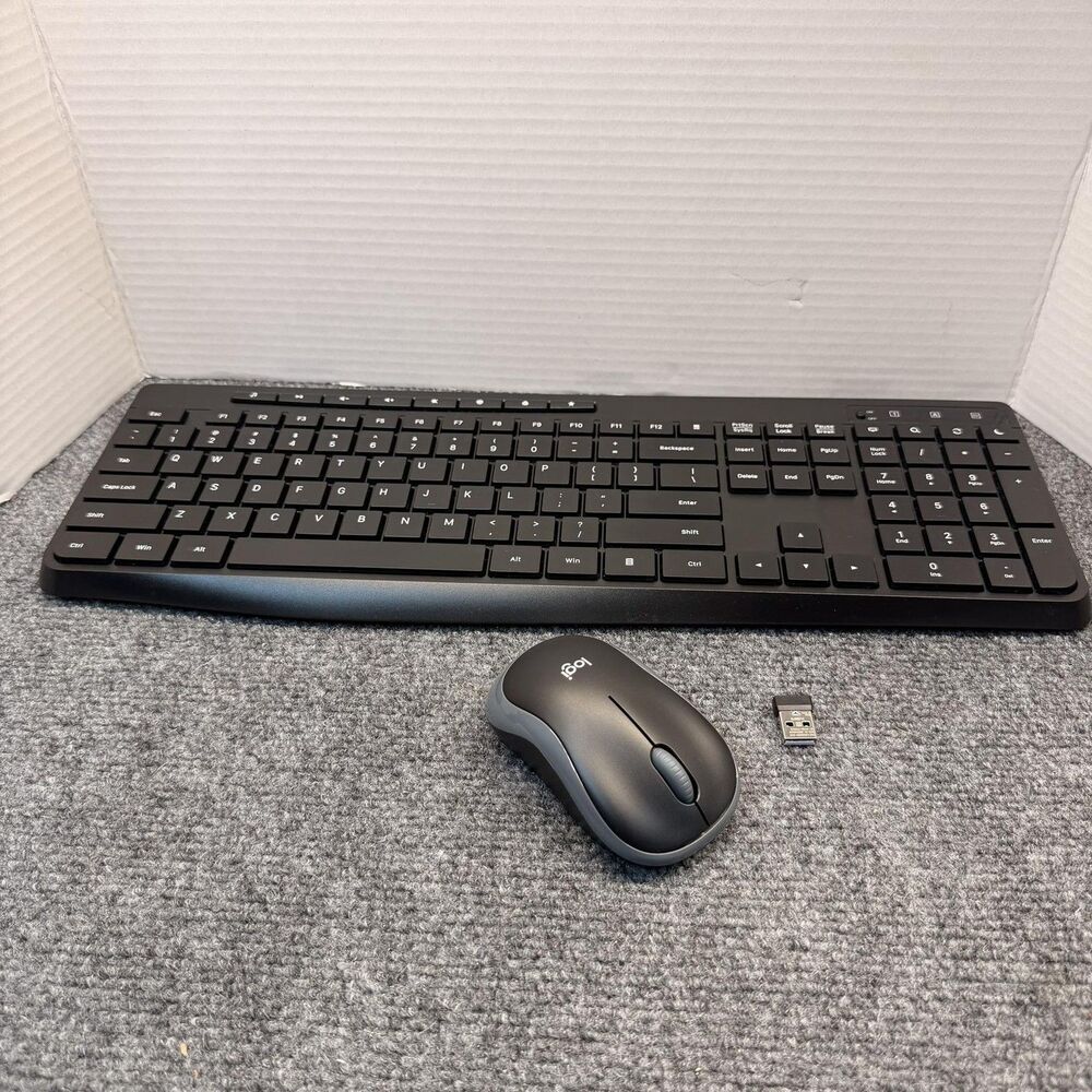 Logitech MK270 Wireless Keyboard Mouse Combo 2.4GHz USB Black Full Size PC Mac